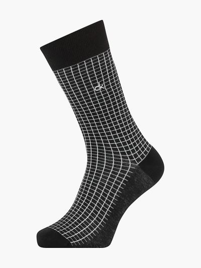 Calvin Klein Táskák & Kiegészítők HU306570 | Calvin Klein Patterned Crew Férfi Zokni Fekete